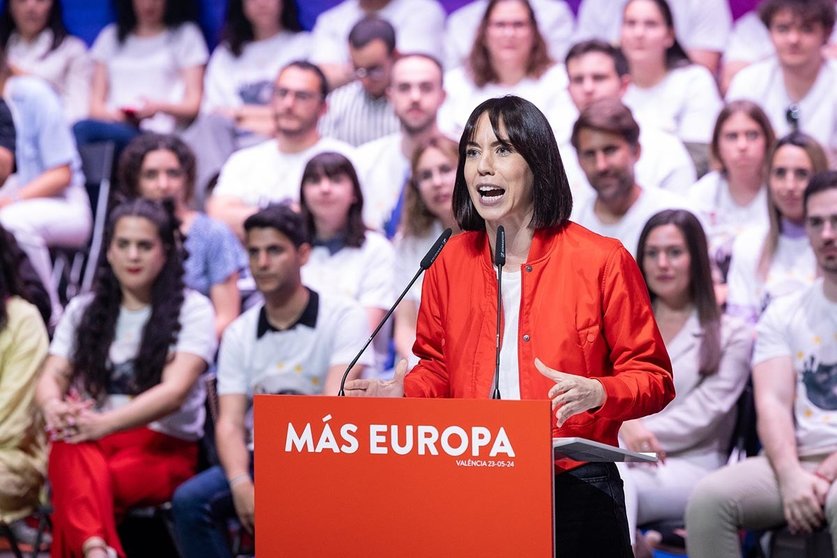 Diana Morant, en el acto de apertura de la campaña del PSOE ante las elecciones europeas