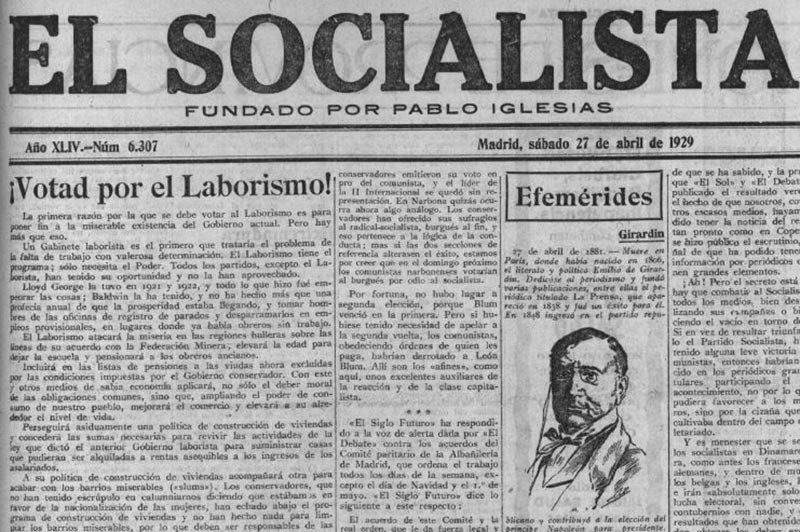 El Socialista, núm: 6307 (27/04/1929)