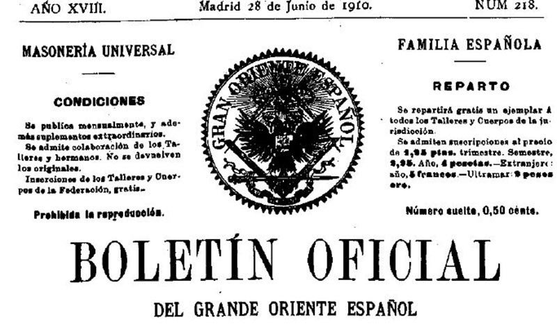 Boletín oficial del Gran Oriente Español (28/06/1910)