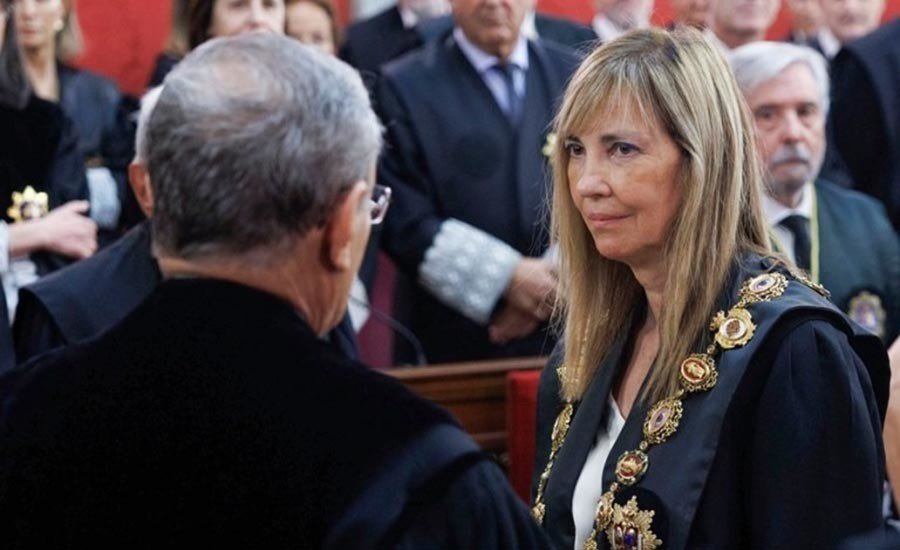 Isabel Perelló durante la toma de posesión como nueva presidenta del Consejo General del Poder Judicial