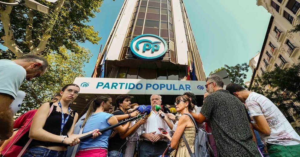 Esteban González Pons, en la sede del Partido Popular