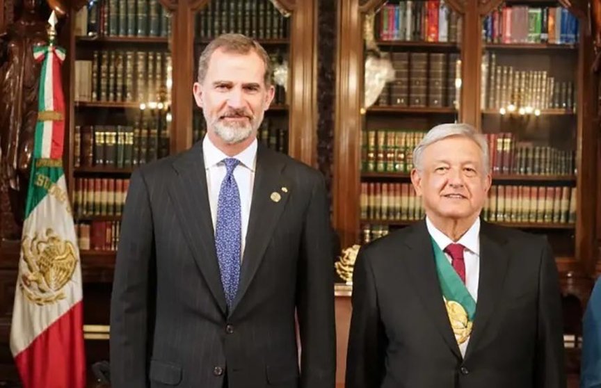 Felipe VI y López Obrador durante la visita del monarca al país latinoamericano para la investidura del expresidente (2018)