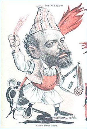 Caricatura de Blasco Ibáñez en la revista Don Quijote del año 1902